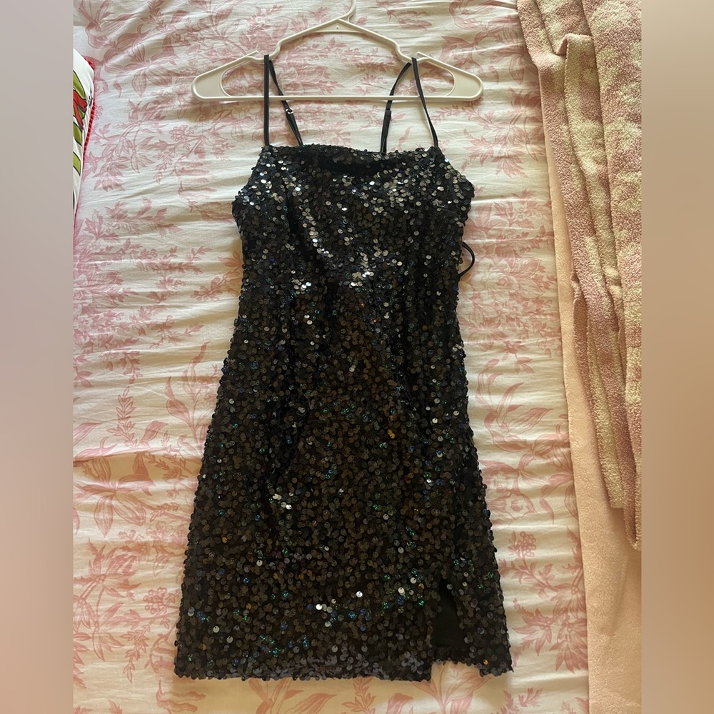 Women’s sparkle black mini dress size m